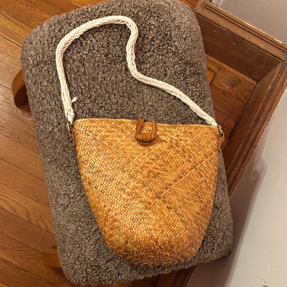 Woven Tan Shoulder Bag